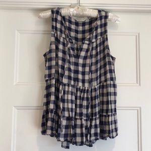 11.1.TYLHO plaid sleeveless blouse